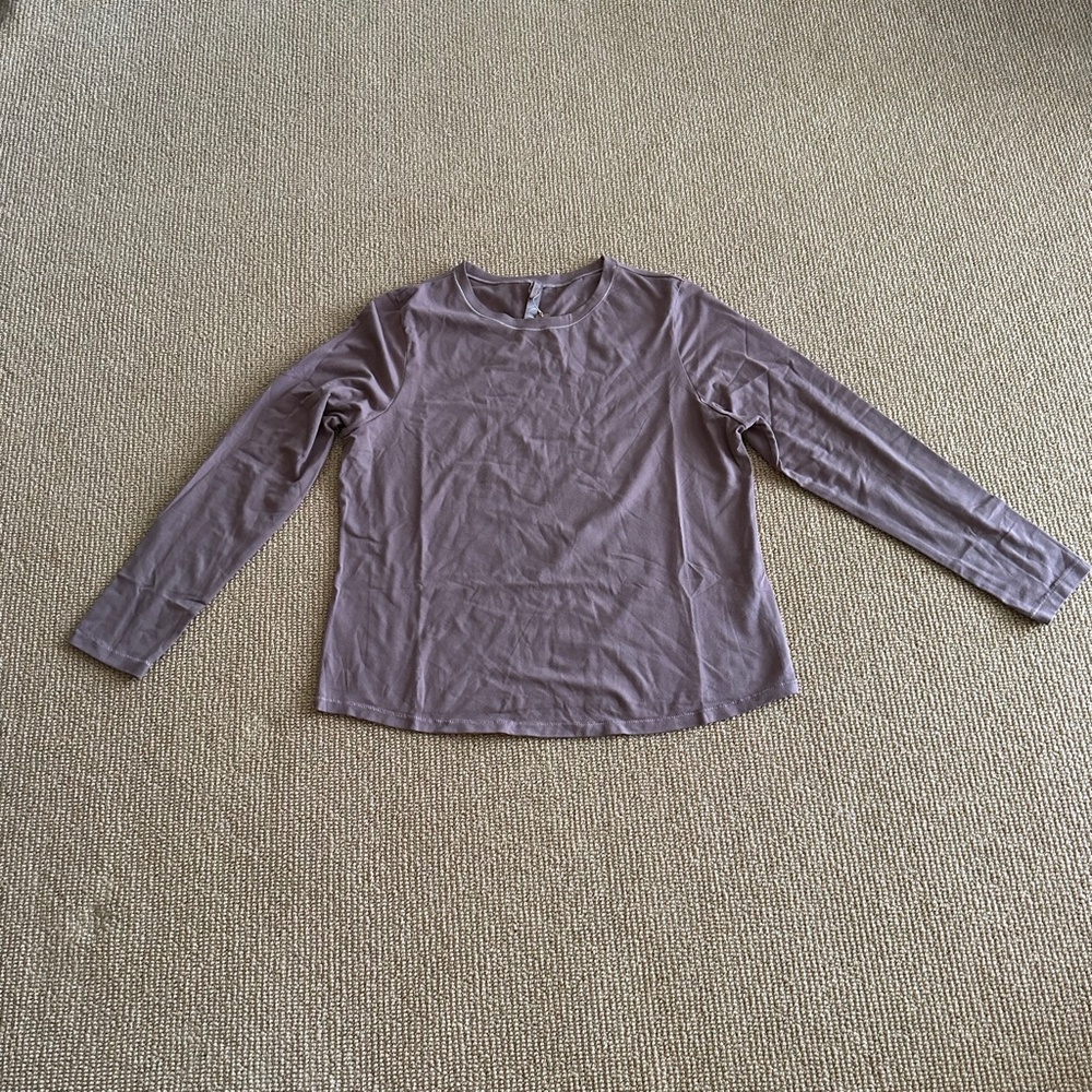 Skims Umber Long Sleeve Stretch Cotton T-Shirt, Size 4X NWT